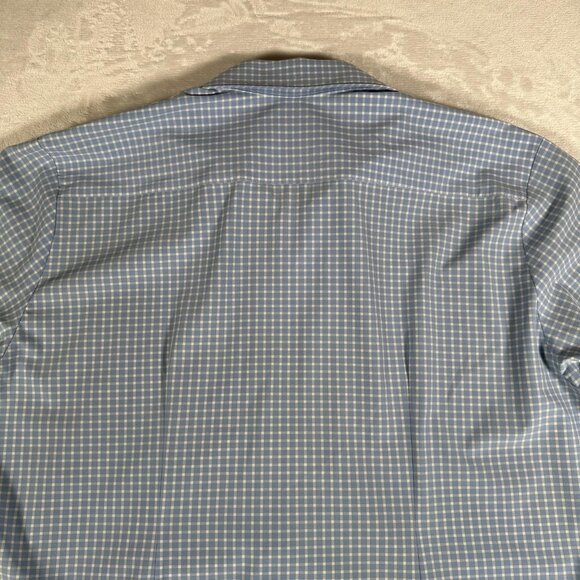 Mizzen Main Shirt Men Size XXL Plaid Blue Trim Fit Long Sleeve Made in USA - Picture 10 of 10